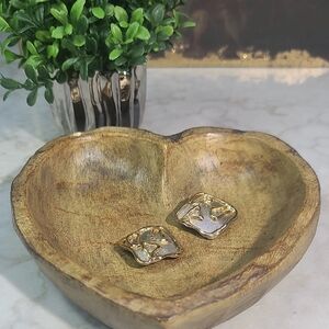 Vintage Park Lane modernist silver and gold-tone abstract clip-ons